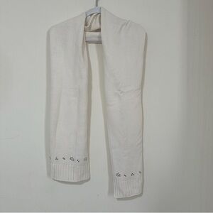 Banana Republic Cream Knit Scarf with Gem